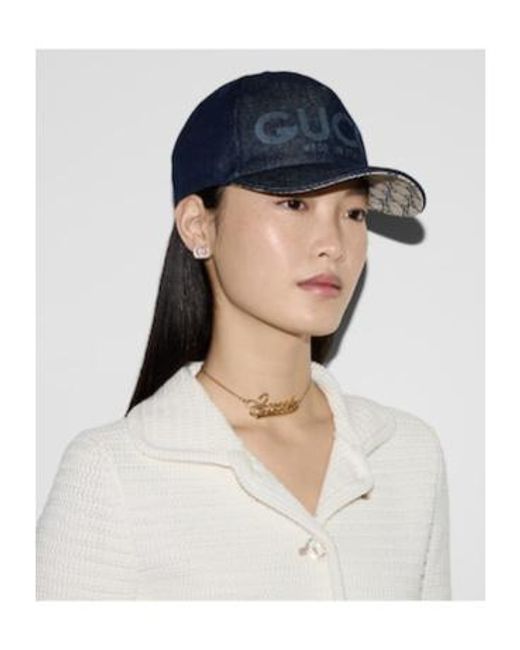 Gucci Blue Lasered Denim Baseball Hat