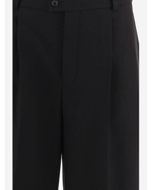 Saint Laurent Black Pleated Shorts