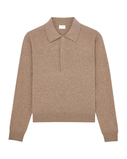 Saint Laurent Natural Long-Sleeved Polo Shirt for men