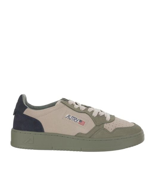 Autry Gray Medalist Panelled Suede Sneakers for men