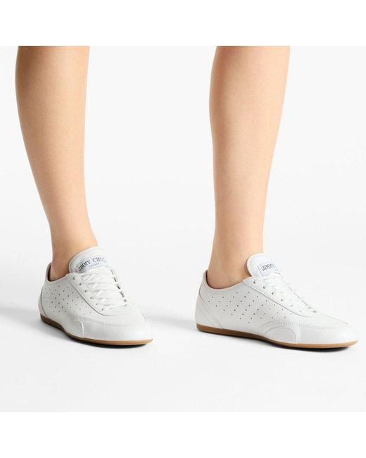 Jimmy Choo White Lace-Up Sneakers