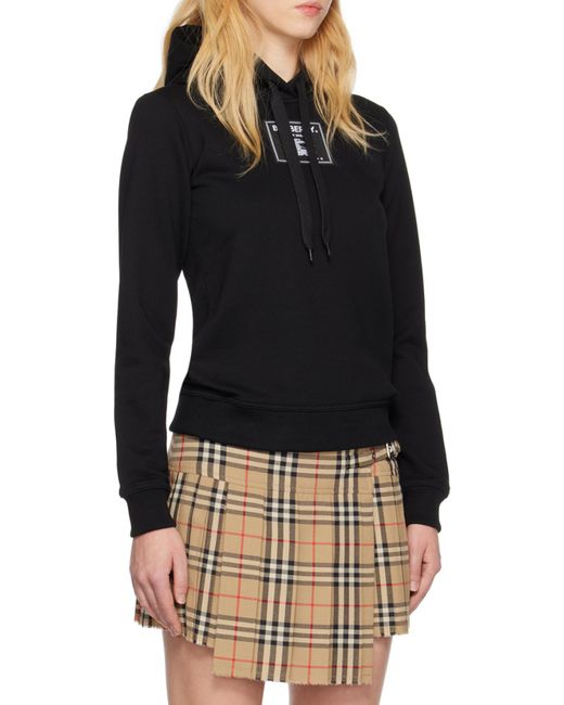 Burberry Black Logo Patch Drawstring Hoodie