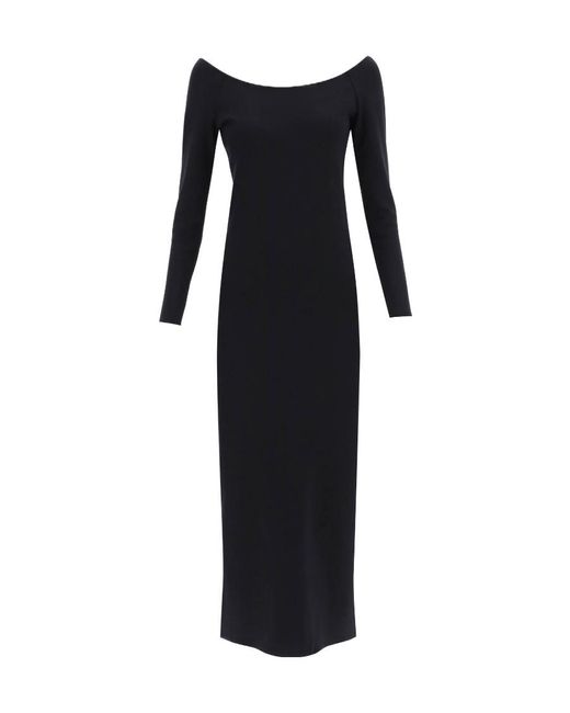 The Row Black Strapless Long-Sleeved Dress