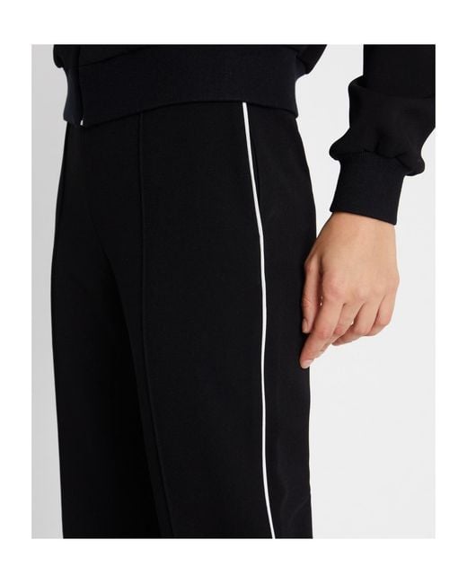 Tory Burch Black Striped High-Waisted Trousers