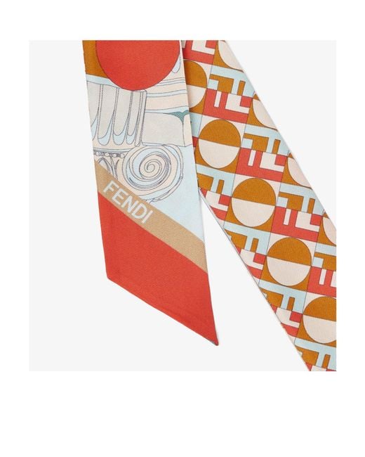 Fendi White Wrappy Graphic Printed Scarf