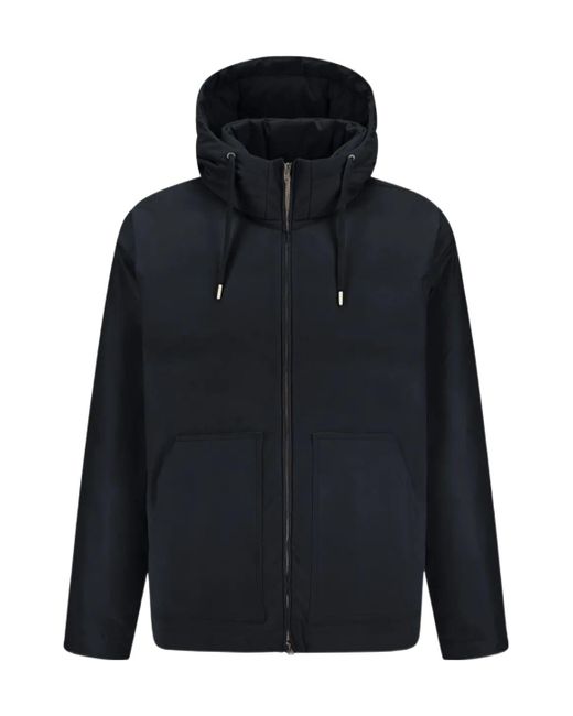 Herno Blue Hooded Zip-Up Jacket for men