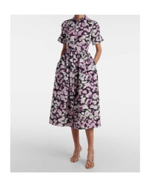 Erdem Purple Floral Shirt Dress