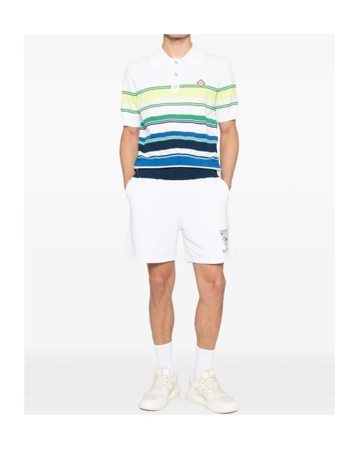 Casablanca Blue Striped Polo Shirt for men