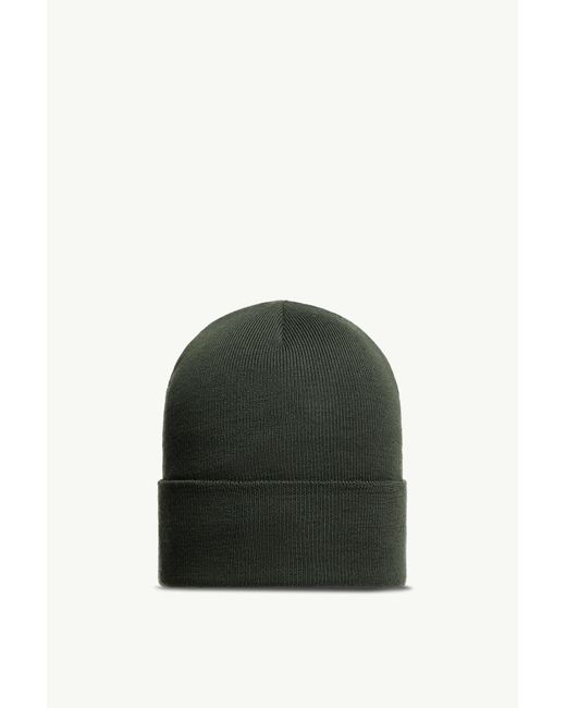 Moncler Green Grenoble Logo-Patch Knitted Beanie for men