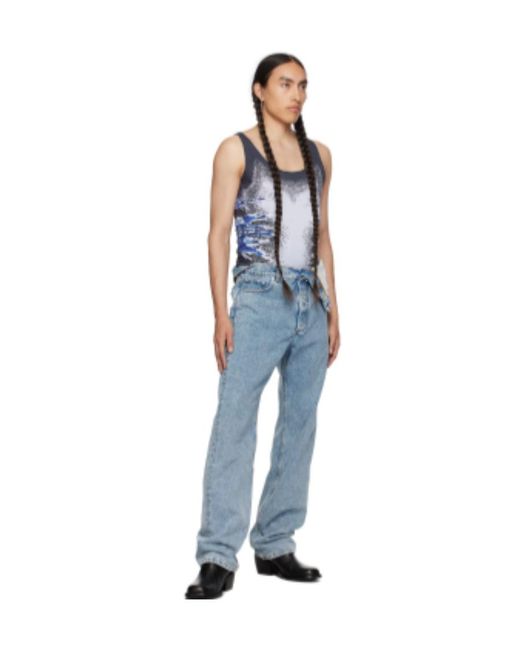 Y. Project Blue Whisker-Print Top for men