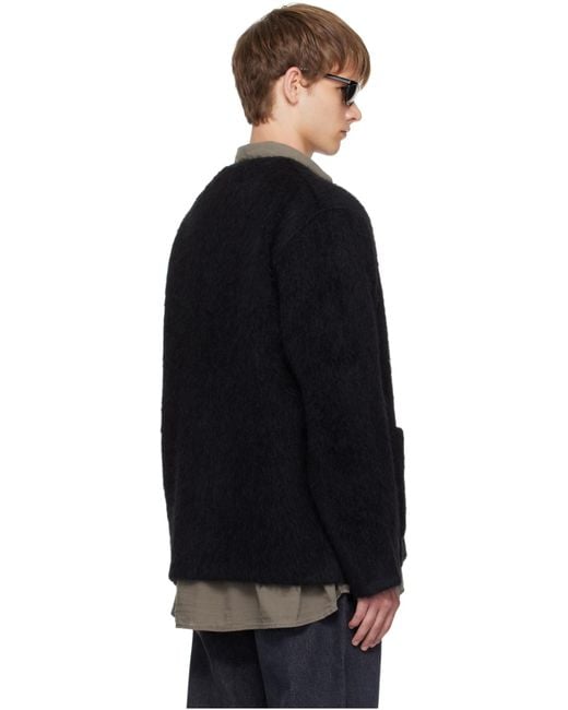 Our Legacy Black V Neck Knit Cardigan for men