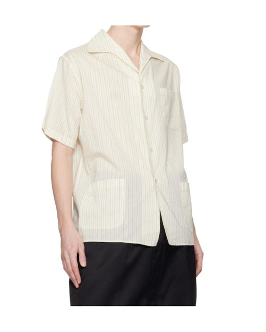 Maison Margiela White Short-Sleeve Silk Shirt for men