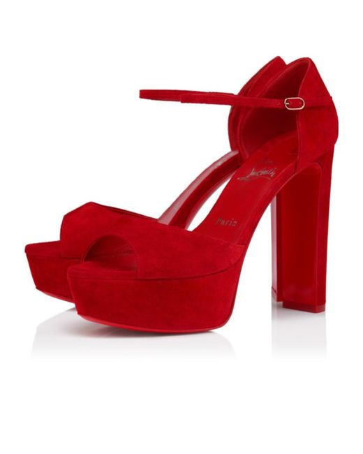 Christian Louboutin Red Platform High-Heeled Sandals