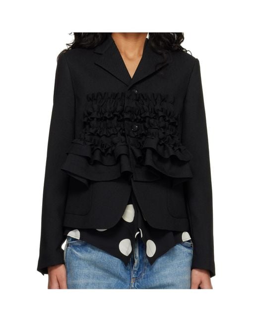 Comme des Garçons Black Long-Sleeved Suit Jacket