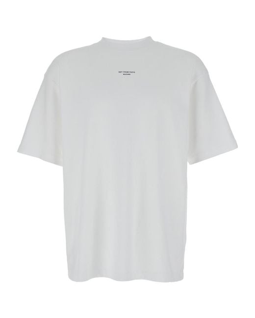 Drole de Monsieur White Drôle De Monsieur Slogan Printed Crewneck T-Shirt for men