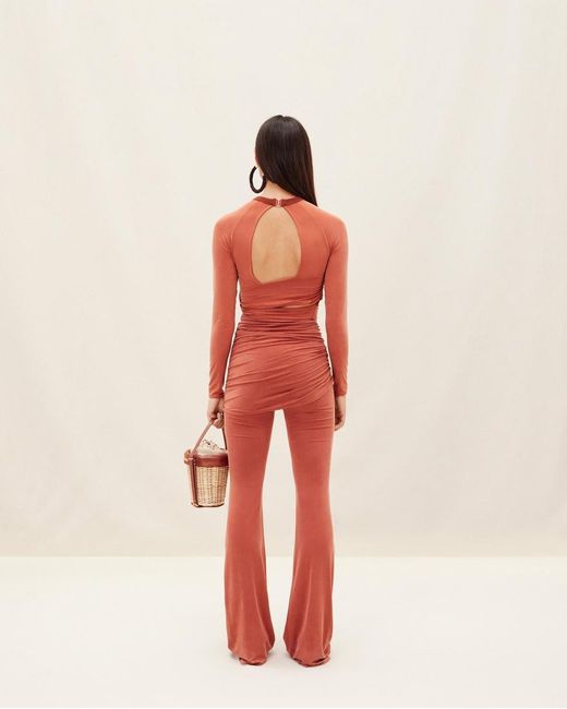 Jacquemus Red Knotted Cut-Out Cropped Top