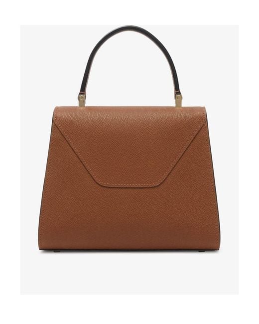 Valextra Brown Mini Iside Leather Tote Bag