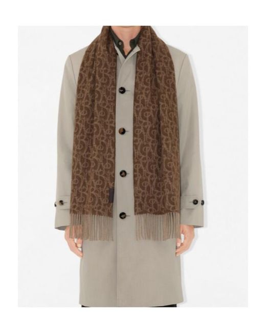 Burberry Brown B Charm Fringed-Edge Scarf