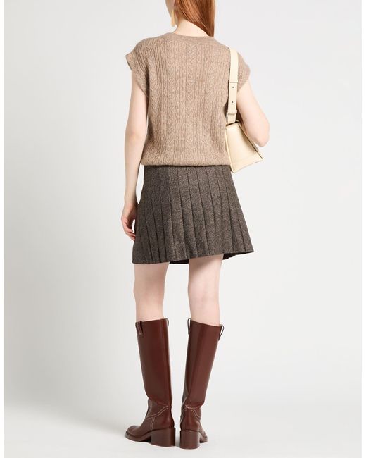 Brunello Cucinelli Gray Solid Color Metallic Knit Short-Sleeve T-Shirt