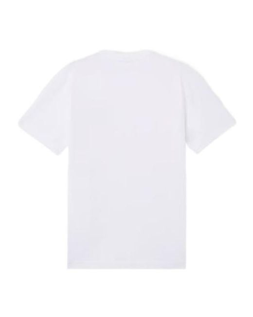 Stone Island White Compass Patch Crewneck T-Shirt for men