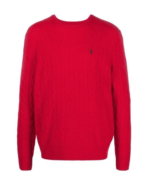 Polo Ralph Lauren Pony Embroidered Cable-Knit Jumper for men