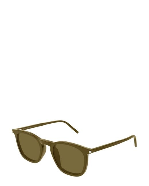 Saint Laurent Green Eyewear Square Frame Sunglasses for men