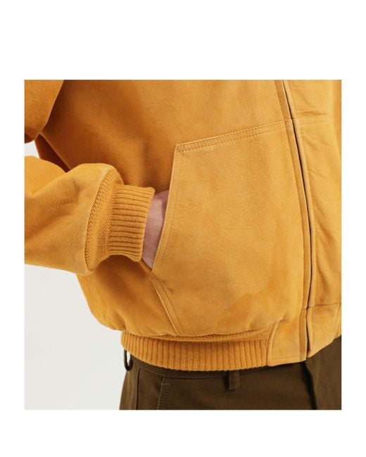 1989 STUDIO Yellow Ribbed Hem Zip Jacket for men