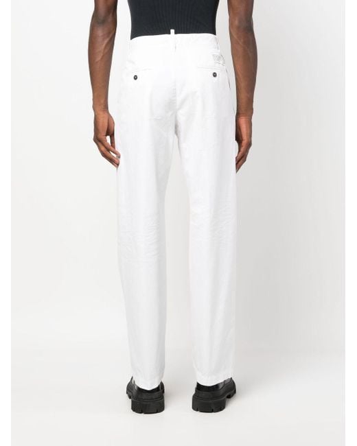 DSquared² White Logo Printed Casual Pants for men