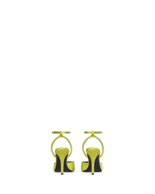 Balmain Yellow Satin Strappy Pumps