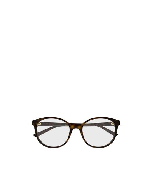 Gucci White Eyewear Round Frame Glasses