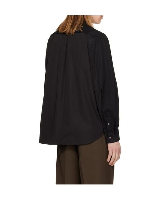 Sacai Black Long-Sleeved Collared Shirt for men