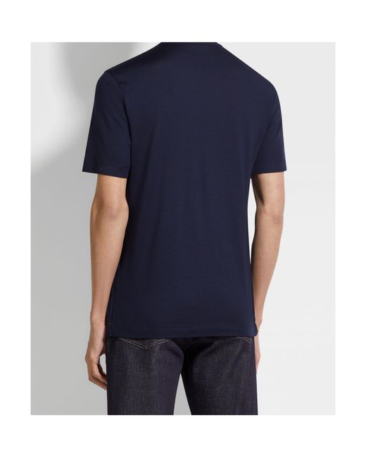 Zegna Blue Short-Sleeved T-Shirt for men