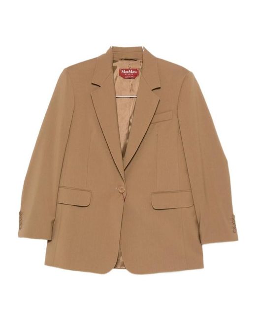 Max Mara Brown Studio Balco Single-Breasted Jacket