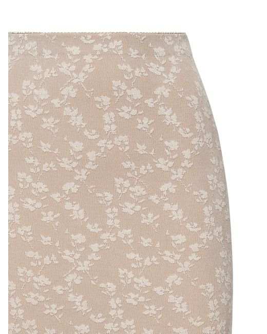 Fendi Natural Floral Motif Layered Effect Midi Skirt