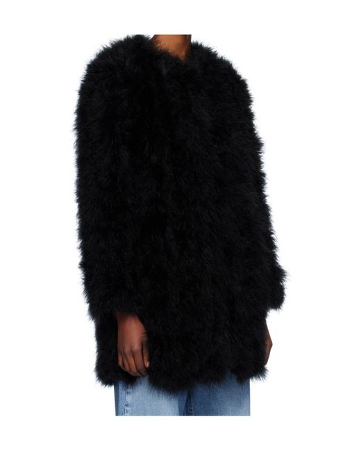 Yves Salomon Black Feather Jacket