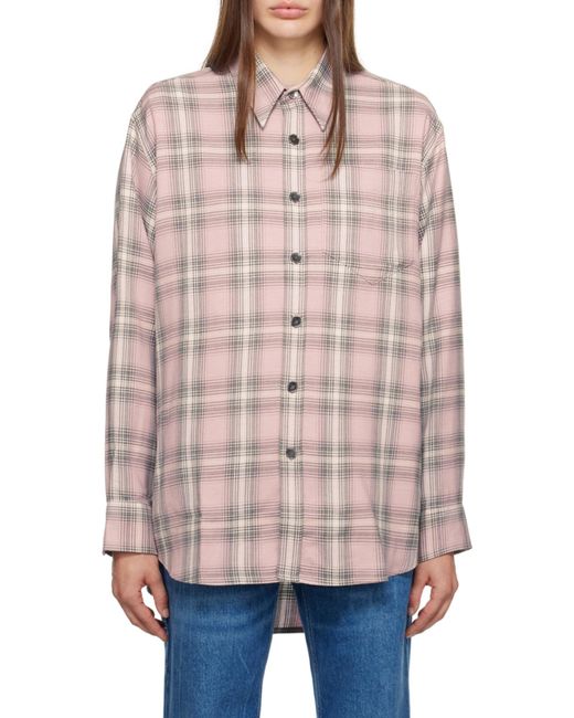 AMI Gray Checked Long-Sleeved Shirt for men