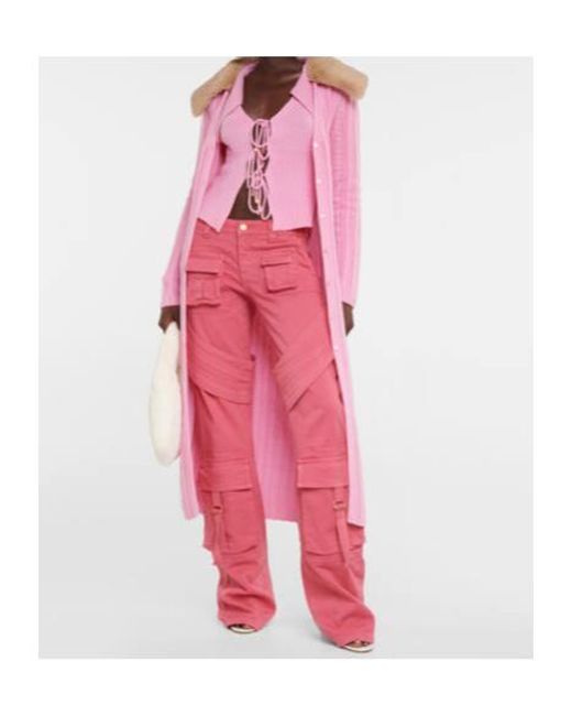 Blumarine Pink Openwork Knit Cardigan