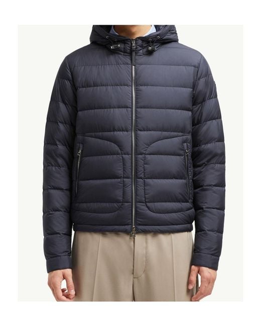 Moncler Blue Sestriere Hooded Short Down Jacket for men
