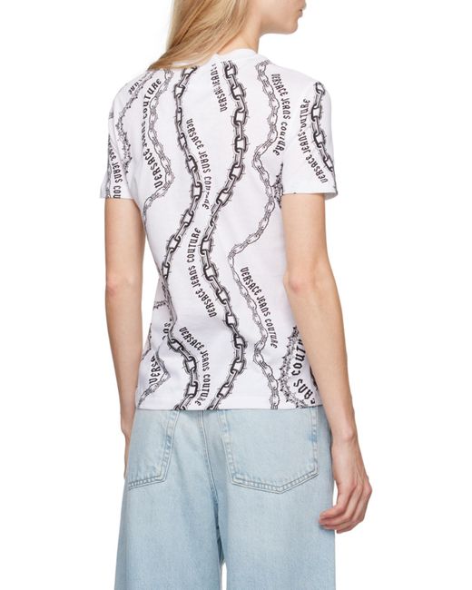 Versace Jeans White Couture Chain Couture Printed Crewneck T-Shirt