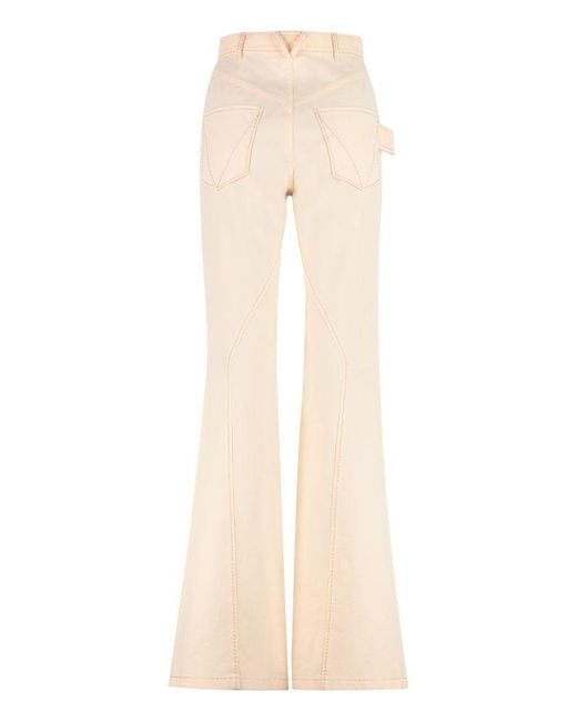 Bottega Veneta White High-Waist Panelled Jeans