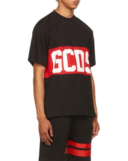 Gcds Red Logo Printed T-Shirt for men