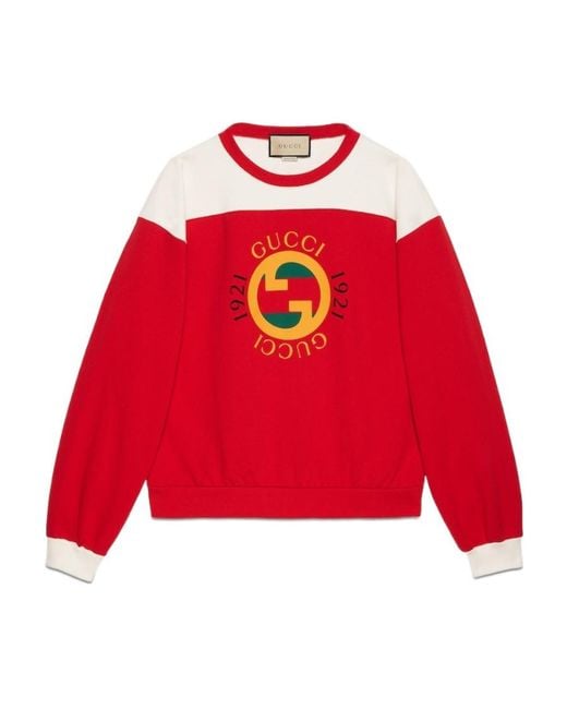 Gucci Red Interlocking G Jersey Sweatshirt for men