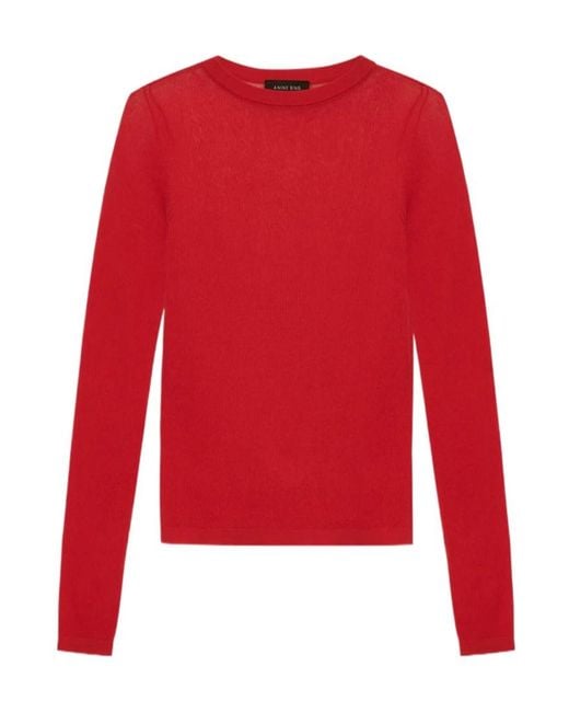 Anine Bing Red Long-Sleeved Knitwear