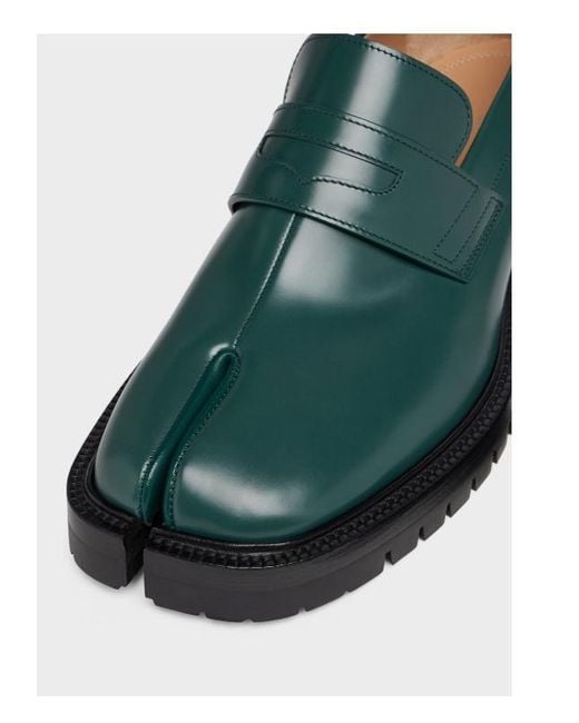 Maison Margiela Green Tabi Loafers for men