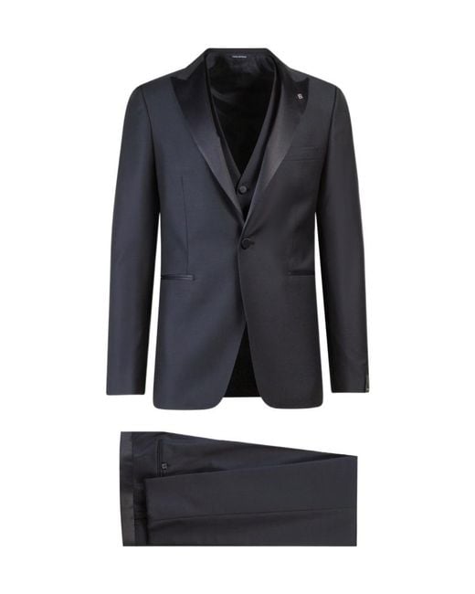 Tagliatore Blue Single-Breasted Two-Piece Suit for men