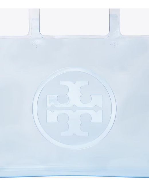 Tory Burch Blue Ella Logo Transparent Tote Bag