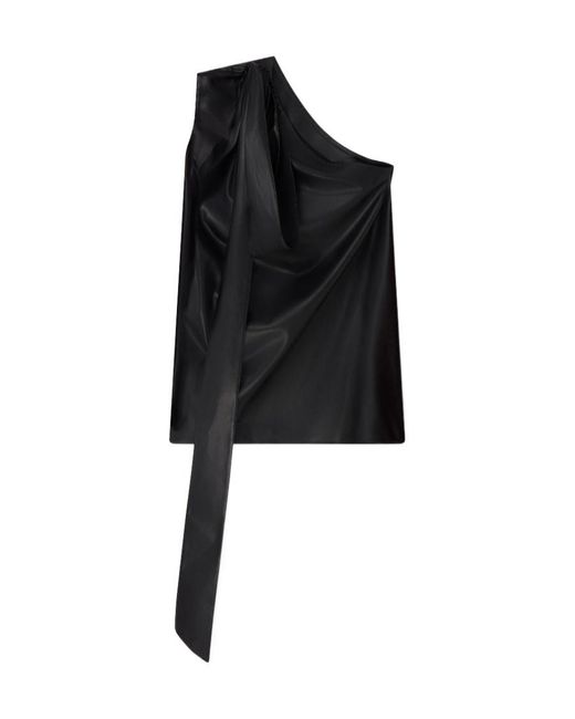 Stella McCartney Black Scarf One-Shoulder Sleeveless Top