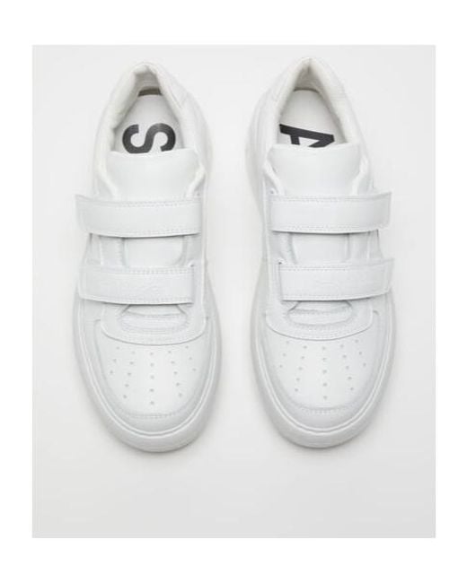 Acne White Steffey Friend Velcro Low-Top Sneakers