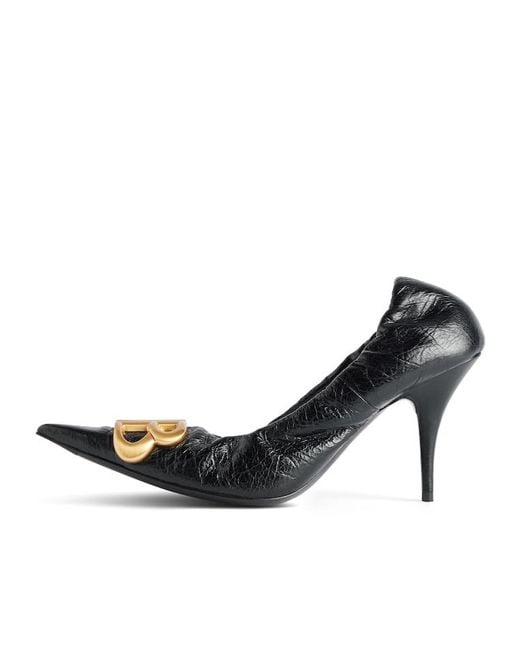 Balenciaga White Monaco Bb Logo Plaque Pumps