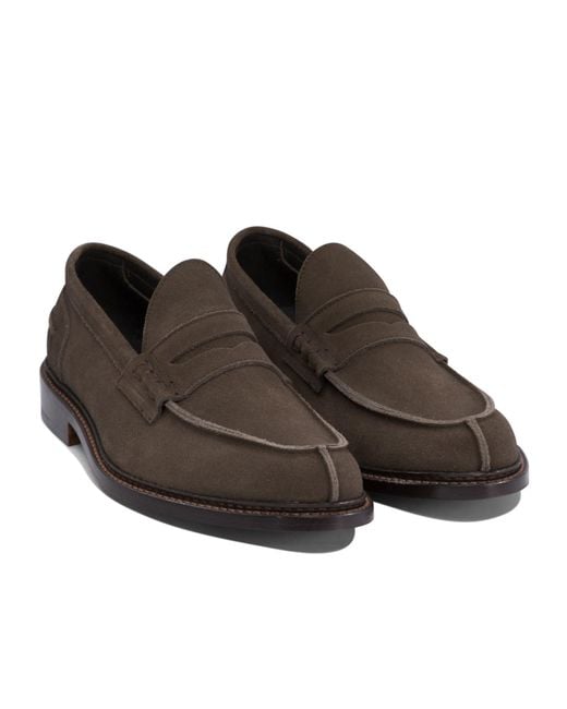 Tricker's Brown Round Head Loafer Shoes for men